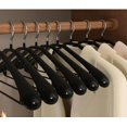 thumbnail image 4 of 5 Pack Wide Shoulder Hangers Metal Suit Hangers Smooth Soft Gloss Grippy Flexible Thick Rubber Blazer Non Slip Jacket Clothes Hangers Black, 4 of 4