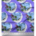 thumbnail image 1 of Soimoi Silk Fabric Tropical Flower & Heart Print Sewing Fabric Yard 42 Inch Wide, 1 of 3