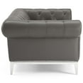 thumbnail image 3 of Modway Idyll Tufted Button Upholstered Leather Chesterfield Loveseat in Gray, 3 of 8