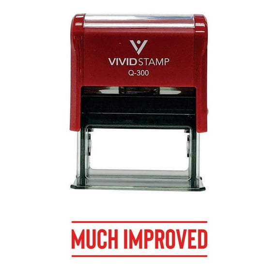 Vivid Stamp Much Improved Self-Inking Rubber Stamp (Red Ink) - Large
