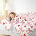 thumbnail image 4 of Erosebridal Ensemble de Literie Motif Nœud Papillon Très Grand, Ensemble de Couette Nœud Papillon Dessin Animé, Ensemble de Literie à Pois Rouges Très Grand avec Couette pour Adolescents, Décoratif Léger Réversible, 3 Pcs, 4 of 8