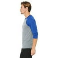 thumbnail image 4 of The Bella + Canvas Unisex 3/4 Sleeve Baseball T-Shirt - GREY/ TR RYL TRB - S, 4 of 4