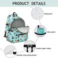 thumbnail image 4 of Football and Basketball Lightblue Pattern Cute School Backpack with Padded Back and Adjustable Shoulder Straps 13.4"x11"x4.7", 4 of 5