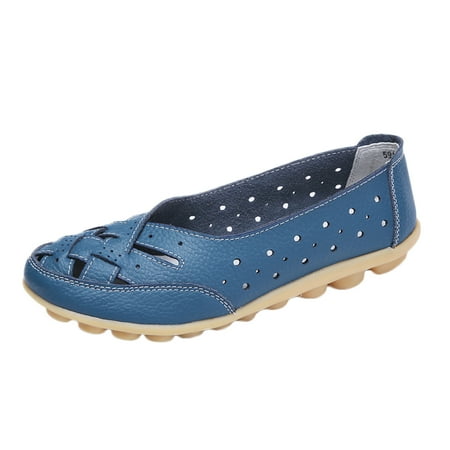 OJSFQUFP Womens Shoes Slip On Women Comfort Walking Flat Loafers Casual Shoes Driving Loafers Walking Shoes for Women Retro Sneakers Women Light Blue 42