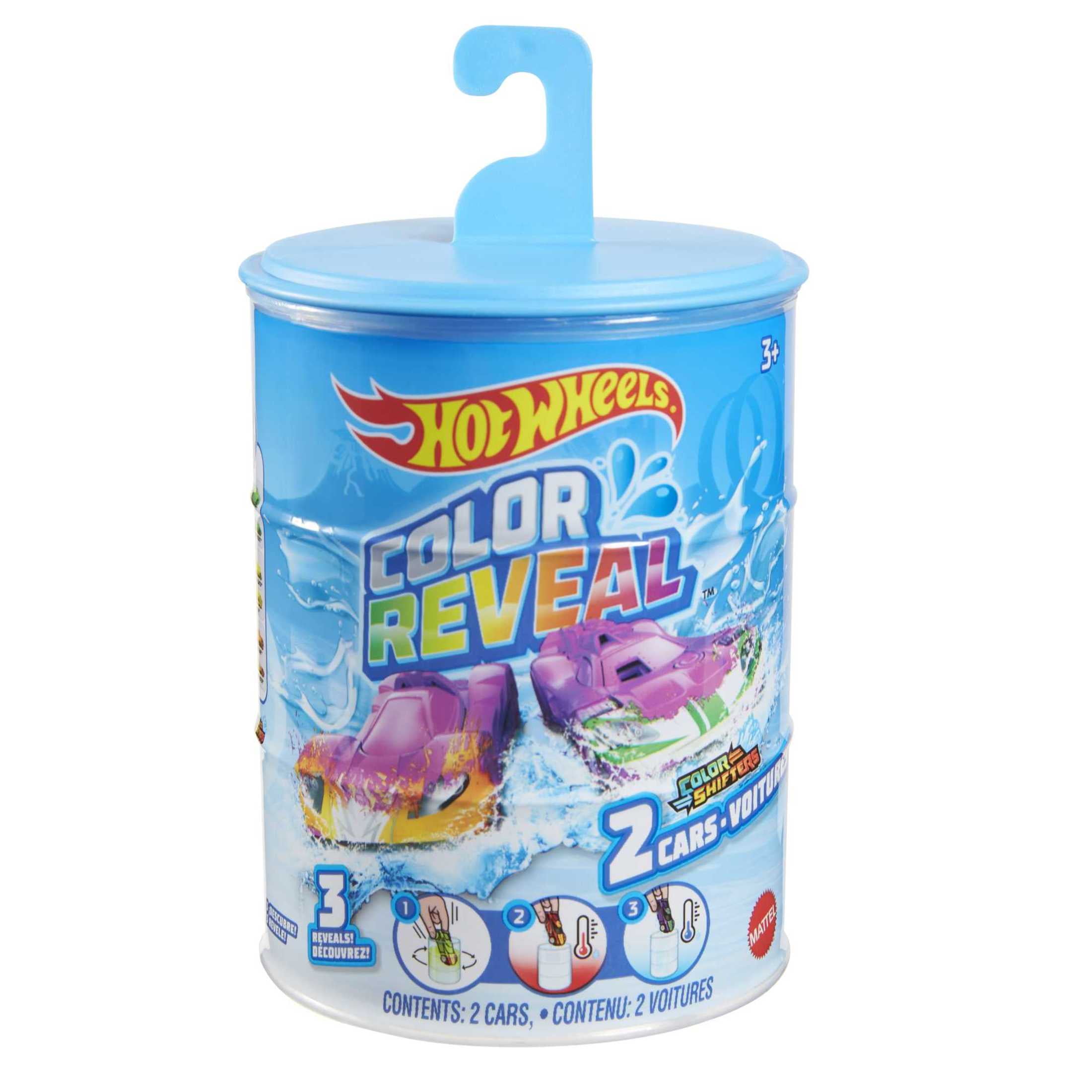 Hot Wheels Color Reveal, Set of 2 Vehicles with Surprise Reveal & Color-Change Feature