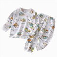 thumbnail image 5 of Kaprioy Baby Boy Winter Clothes Long Sleeve Crew Neck Stripe Cartoon Print 2Pcs Loungewear Set Size 3 6 12 18 Months 2T 3T 4T 5T 7T 9T 11T, 5 of 5