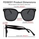 thumbnail image 5 of Gafas de sol FEISEDY Oversized Polarized Square UV400 B2600, 5 of 9