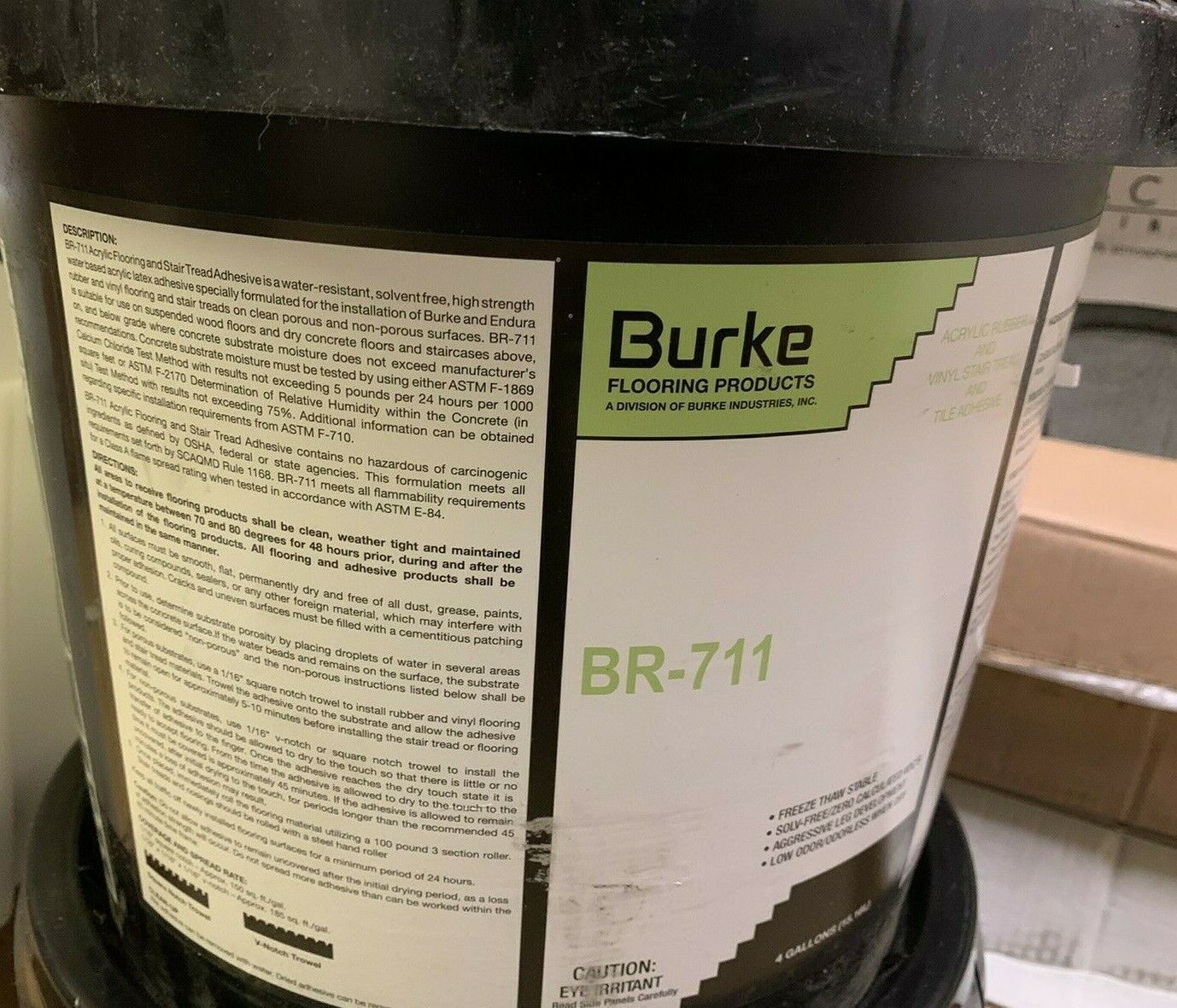 NEW Burke Stair Tread and LVT Tile Adhesive BR711 4 Gallon