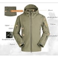 thumbnail image 2 of Chaqueta táctica para hombre, senderismo, piel de tiburón, ropa de concha suave, cortavientos, capucha de piloto de vuelo, chaqueta de campo de lana para exteriores, pantalones, 2 of 5