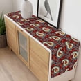thumbnail image 4 of Red Boho Botanical Table Runner - 60 Inch Long, Kitchen Dining Table Runner Dresser Scarves, Southwestern Retro Leaves Ethnic Tribal Farmhouse Decor for Coffee Tables Wedding Party Banquet, 4 of 8
