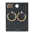 thumbnail image 2 of Madden NYC Women's Fashion Gold Tone Textured Twist Medium Hoop Earrings, 2 of 4