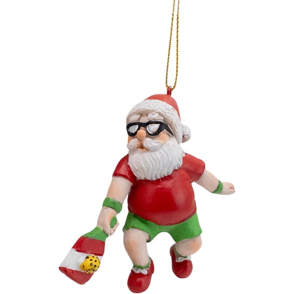 Santa Claus Playing Pickleball Christmas Tree Ornament
