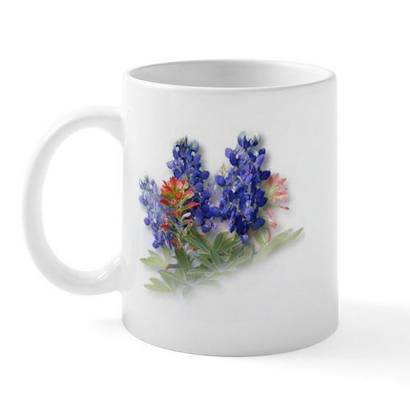 CafePress - Bluebonnets With Indian Paint Mug - 11 oz Ceramic Mug - Novelty Coffee Tea Cup