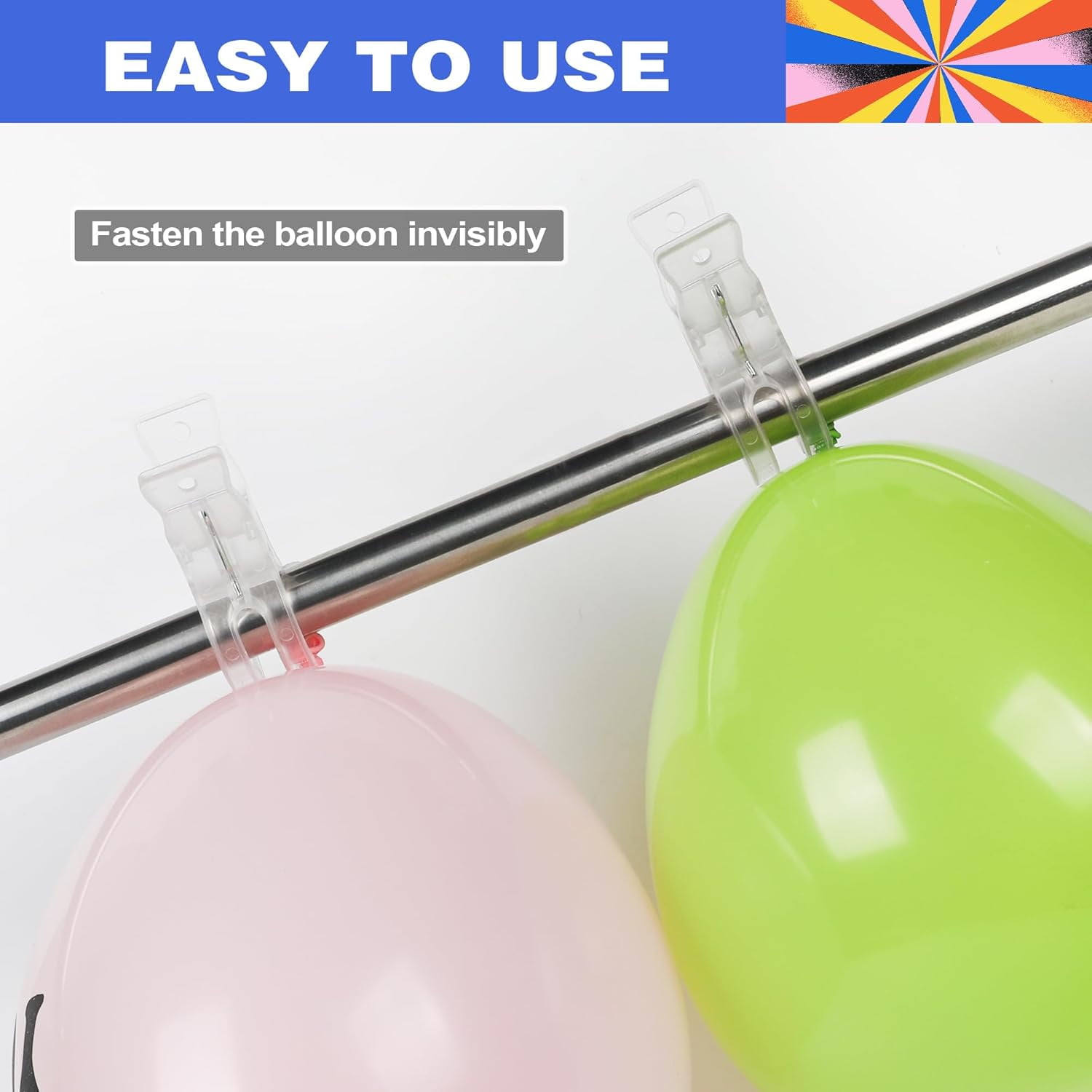 ABCISI 20 Pack Large Clips for Balloon Arch, Transparent Plastic 3.62 Inch Heavy Duty Balloon Arch Clips for Birthday Decoration Crafts Backdrop Beach, Clear Towel Spring Clamps