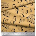 thumbnail image 2 of Soimoi Rayon Fabric Easter Island Statue Face Decor Fabric Printed Yard 42 Inch Wide, 2 of 3