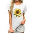 thumbnail image 2 of Women's Tops Under $5 Large Summer Tunic Tops Short Sleeve Solid Color Loose Round Neck Tees Shirts, 2 of 6