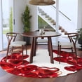 thumbnail image 3 of Round Area Rug 7 Ft, Valentine's Day Washable Non-Slip Circle Carpet for Living Room/Bedroom, Dark Red Love Heart Ballons Romantic Low-Profile Large Runner Mat Collection Rugs for Indoor, 3 of 8