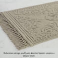 thumbnail image 6 of Jean Pierre Ricardo Cotton Fringe 27 x 45 in. Bath Rug, Linen, 6 of 11