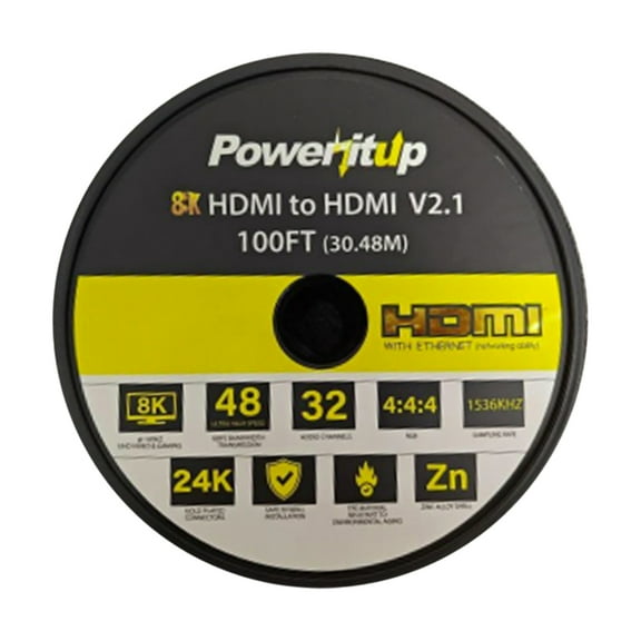 Power It Up 100FT 8K HDMI 2.1 Ultra High Speed Active Optical Cable