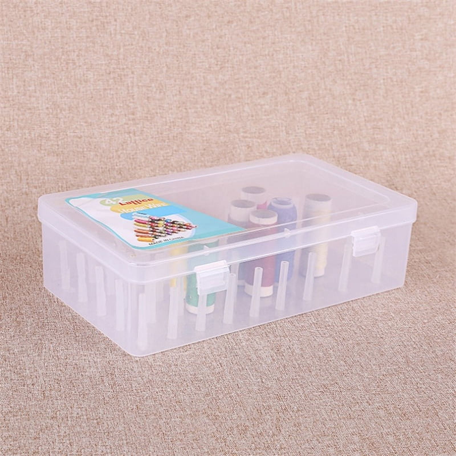 Sewing Thread Storage Box 42 Pieces Spools Bobbin Carrying Case Holder Craft WA