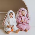 thumbnail image 5 of KAUOD Boys Girls Fleece Snowsuits Jumpsuits Cute Bunny Ear Hooded Bodysuit Zip up Fuzzy Plush Padded Warm Romper Outfits, 5 of 8