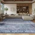 thumbnail image 5 of SAFAVIEH Tucson Lavonne Traditional Machine Washable Area Rug, 8' x 10', Aqua/Pink, 5 of 14