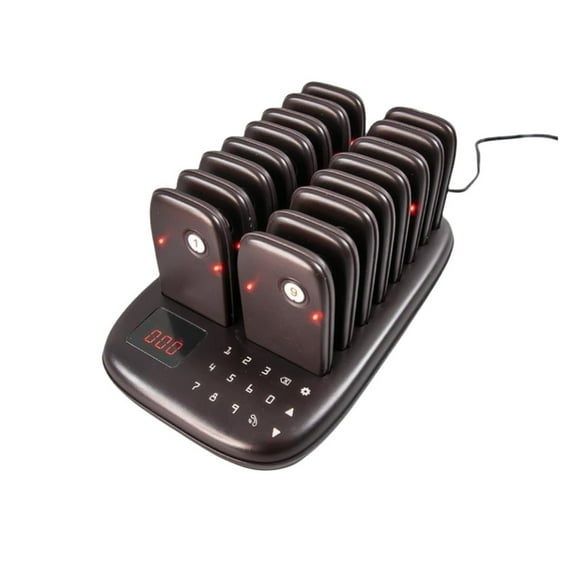 Wireless Guest Customer Service Calling System,Restaurant Pager System,Social Distancing Keeping 16 Pagers Buzzers ,Precise Control