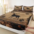 thumbnail image 4 of Castle Fairy Rustic Animal Deer King Sheets 4pcs,Wildlife Bear Paw Bedding,Taupe Black Brown,1 Fitted Sheet, 1 Flat Sheet and 2 Pillowcases, 4 of 6