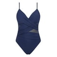 thumbnail image 5 of Hilor Women's Wrap One Piece Swimsuit V Neck Swimwear Surplice Mesh Tummy Control Bathing Suit, 5 of 8
