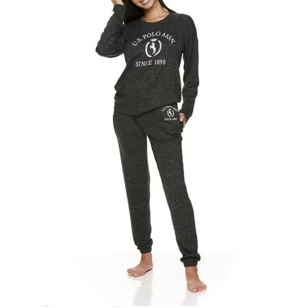 U.S. Polo Assn. Women's & Women's Plus 2pc Long Sleeve and Pant Lounge Pajama Sleep Set