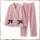 thumbnail image 1 of Conjunto de Pijamas de franela con forro polar para mujer, ropa de dormir cálida y gruesa de terciopelo, para invierno, novedad, 1 of 4