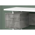 thumbnail image 2 of Monarch Specialties Computer Desk, Home Office, Laptop, Left, Right Set-up, Storage Drawers, 60"l, Work, Metal, Laminate, Grey, White, Contemporary, Modern, 2 of 4