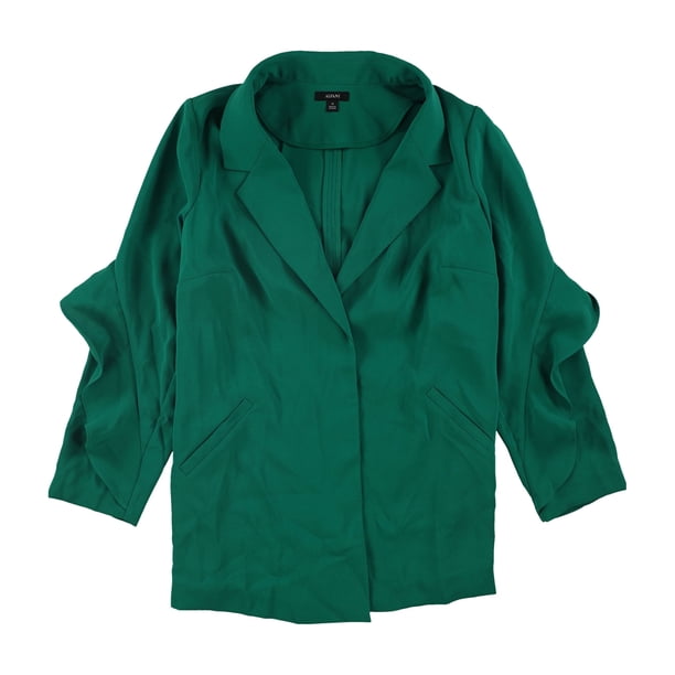 Alfani Chaqueta con mangas volantes para mujer, verde, 1X