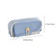 thumbnail image 3 of Estuche de gran capacidad para estudiantes | Bolsa de lona de tres capas con cierre de botón | Organizador resistente en verde, beige y azul para guardar material escolar y de oficina, 3 of 7