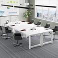 thumbnail image 3 of Tribesigns 63"L x 31.5"W Executive Desk Meeting Table, Large Computer Desk Workstation for Home Office, White, 3 of 9