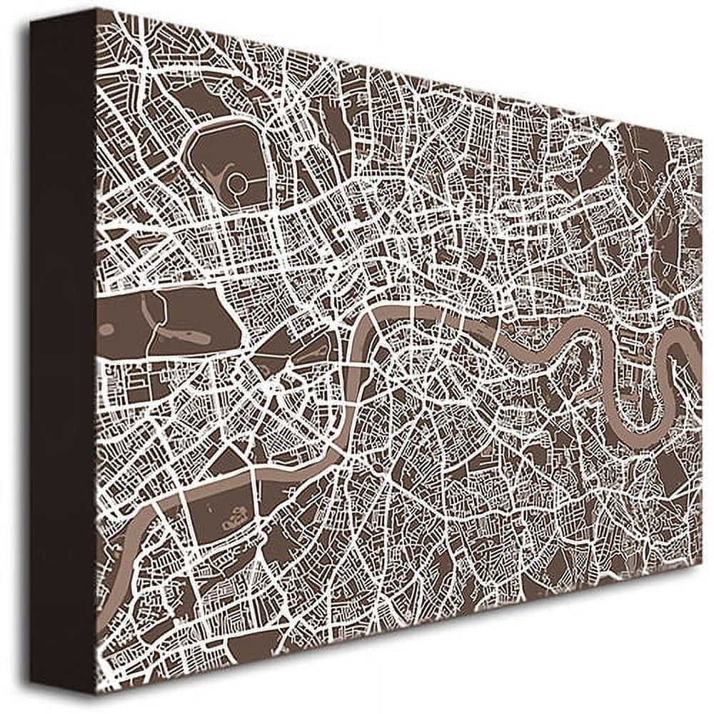 Trademark Art "London Street Map II" Canvas Wall Art by Michael Tompsett