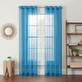 thumbnail image 2 of ECLIPSE Kiara Modern Sheer Voile Light Filtering Grommet Window Curtains for Bedroom (2 Panels), 54 in x 84 in, Blue, 2 of 7