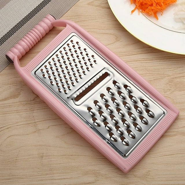 Coupe-Légumes Multifonctionnel en Acier Inoxydable - Râpe de Cuisine 3 en 1 pour Pommes de Terre et Navets, Poignée Ergonomique Et, Rose, JKODE