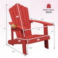 thumbnail image 2 of Gymax Chaise de Patio Résistante aux Intempéries, Style Adirondack, avec Porte-Gobelet Rouge, 2 of 8