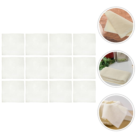 NICEXMAS 12Pcs White Cotton Cheesecloth for Cooking Reusable Filter Cloth for Yogurt and Juice