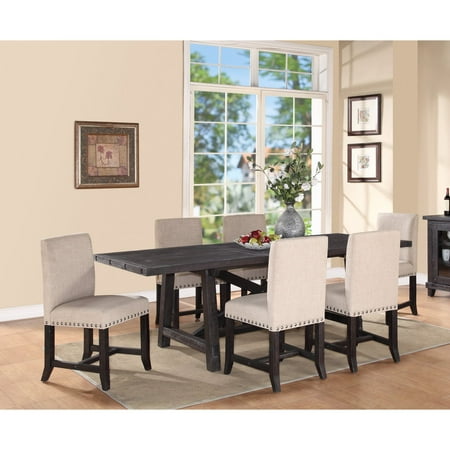 yosemite rectangular upholstered modus chairs dining piece table