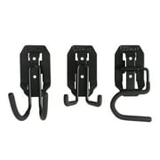(2 pack) Hyper Tough Hyper Stack 32-Inch Wall Storage System, 6-Piece Set with Hooks and Bin, Black