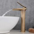 thumbnail image 2 of Grifo de baño, grifo de cascada con grifo de lavabo ajustable en frío y calor para lavabo y fregadero de baño, latón antiguo, 2 of 5