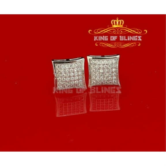 King of Bling's 0.72ct Cubic Zirconia 925 White Silver Women's & Men's Hip Hop Kite Earrings