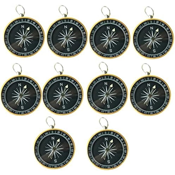 10 personalized mini keychain compass, portable pocket compass for keyring or keyring