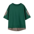 thumbnail image 5 of Oversized T Shirts for Women Crew Neck Short Sleeve Casual Tops Loose Fit Solid Color Soft Basic Blouses Tees (4XL, Green), 5 of 6