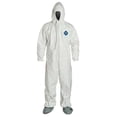 thumbnail image 2 of DuPont Tyvek 400 Disposable Protective Coverall with Elastic Cuffs, Attached Hood and Boots, White, 4X-Large, 1-Pack, 2 of 2