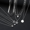 thumbnail image 5 of 9 Pcs Simple Choker Necklaces for Women Fashion Love Heart Star Pendant Layered Necklace Jewelry Gift European and American 2024, 5 of 5
