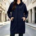 thumbnail image 2 of Atogsazn Women's Zip Up Hooded Jacket Casual Drawstring Long Sleeve Hoodies Fall Winter Tops Outerwear Navy M Fashion, 2 of 9