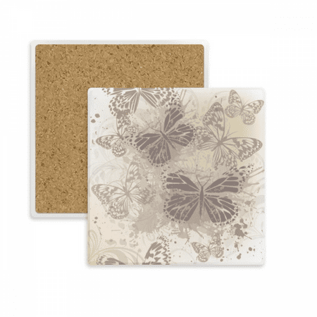 

Elegant Vintage Grey Wallpaper Square Coaster Cup Mat Mug Subplate Holder Insulation Stone